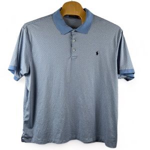 Polo Ralph Lauren Men’s Short Sleeve Printed Cotton Polo Shirt Blue‎ Size 3XB